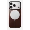 NOMAD Magnetic Leather Back iPhone 17 Pro MagSafe-yhteensopiva Horween-nahka Rustic Brown