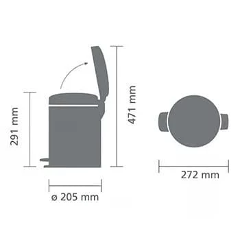 Brabantia NewIcon 5L poljinroskis Brilliant Steel