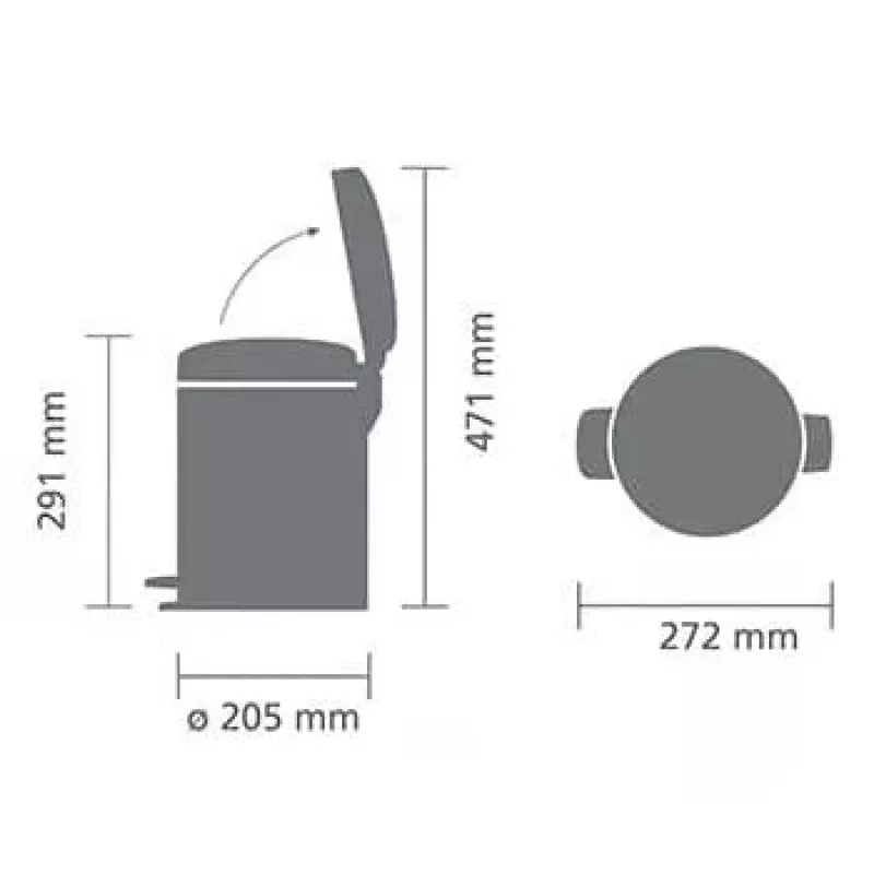 Brabantia NewIcon 5L poljinroskis Brilliant Steel