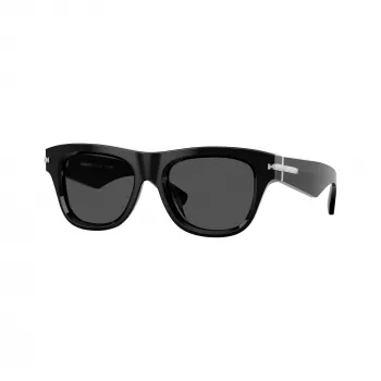 Burberry BE4438U300187 miesten aurinkolasit, suorakaiteen muotoiset, musta kehys, tummanharmaat linssit, 53/19/145 mm