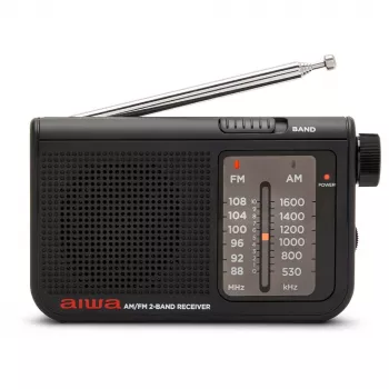 AIWA RS-55/BK kannettava analoginen AM/FM-taskuradio, musta