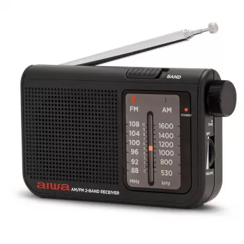 AIWA RS-55/BK kannettava analoginen AM/FM-taskuradio, musta