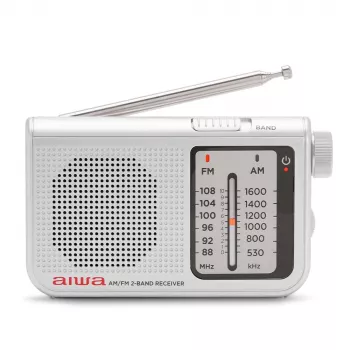 AIWA RS-55/SL kannettava analoginen AM/FM-taskuradio, harmaa