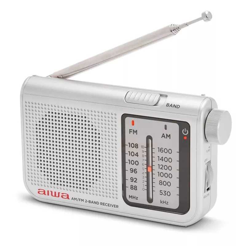 AIWA RS-55/SL kannettava analoginen AM/FM-taskuradio, harmaa