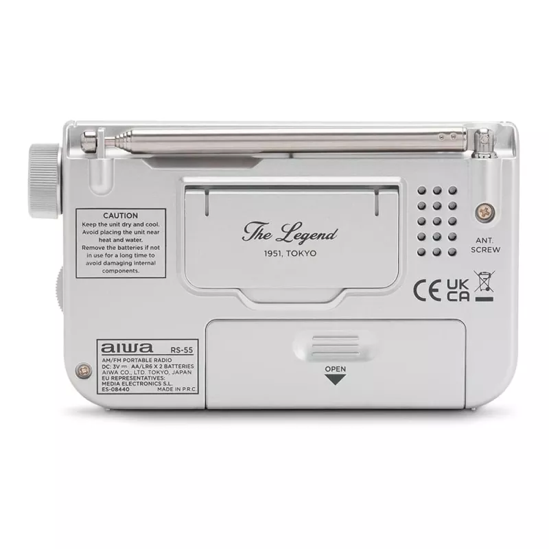AIWA RS-55/SL kannettava analoginen AM/FM-taskuradio, harmaa