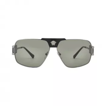 Versace VE2251-1001-2 miesten aurinkolasit Pilot Aviator mustat kehykset harmaat linssit 63mm
