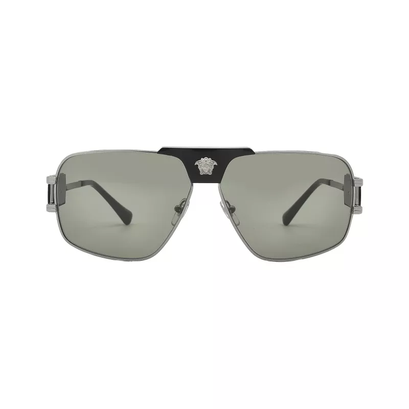 Versace VE2251-1001-2 miesten aurinkolasit Pilot Aviator mustat kehykset harmaat linssit 63mm
