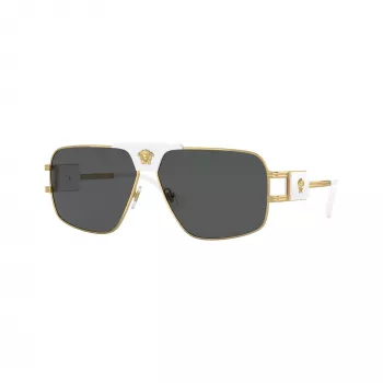 Versace VE2251-147187 miesten pilotti-aurinkolasit, gunmetal-kehykset, harmaat linssit, 63/12/145 mm