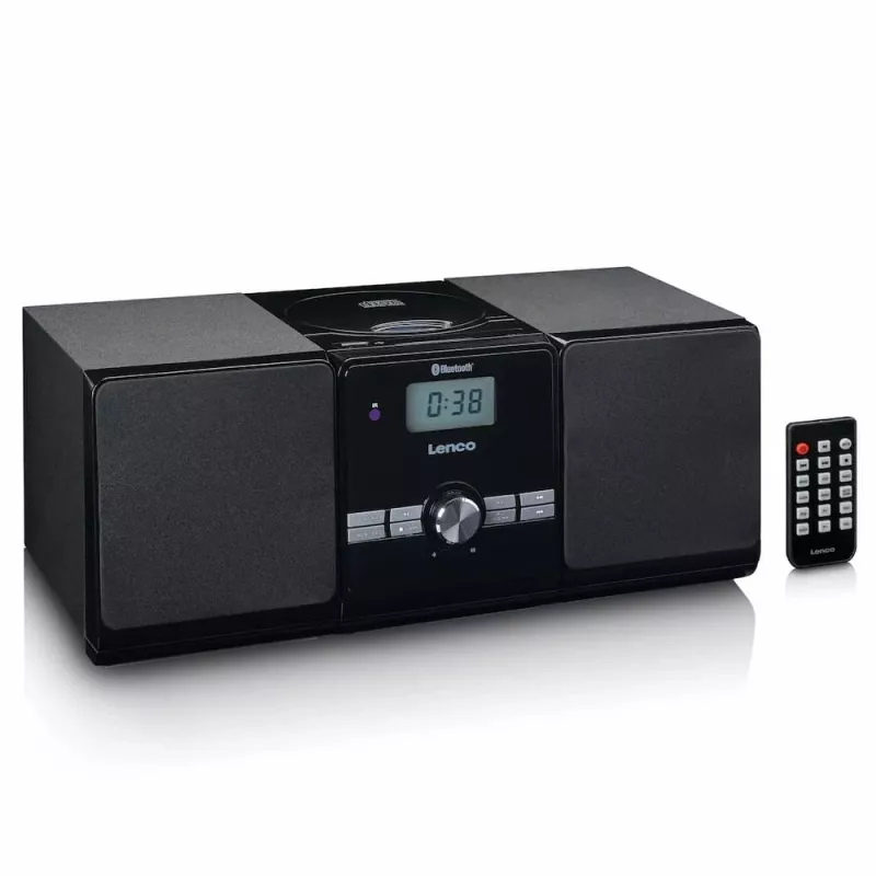 Lenco MC-030BK mikro-musiikkijärjestelmä Bluetoothilla, CD, UKW-radio, USB, AUX, musta