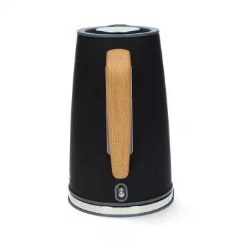 Gastronoma 18130006 sähköinen vedenkeitin, 1,7 L, 2200 W, ruostumaton teräs, musta, johdoton, 360°-jalusta