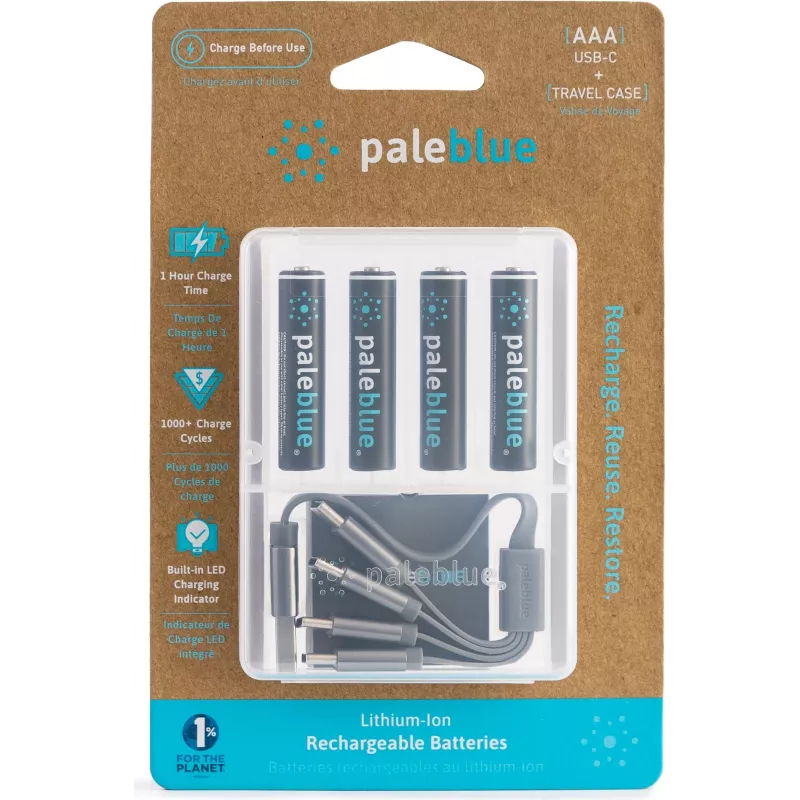 Pale Blue PB-AAA-C USB-C ladattava litiumioni-AAA-paristo