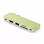 Satechi USB-C Snap Hub - moniporttisovitin 4K HDMI, 5Gbps USB, kortinlukija, 45W PD (Citrus)