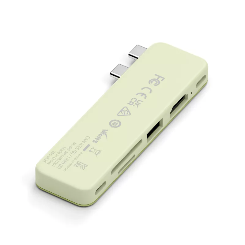 Satechi USB-C Snap Hub - moniporttisovitin 4K HDMI, 5Gbps USB, kortinlukija, 45W PD (Citrus)