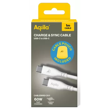 AQIILA Cablebird CS11 USB-C - USB-C lataus- ja synkronointikaapeli 1m 60W musta AQCBPBIC1SI812