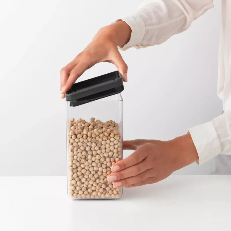 Brabantia Make & Take suorakaiteen muotoinen ruokasäilytysastia 1,6 L tummanharmaa