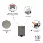 Brabantia NewIcon 5L poljinroskakori, Mineral Concrete Grey