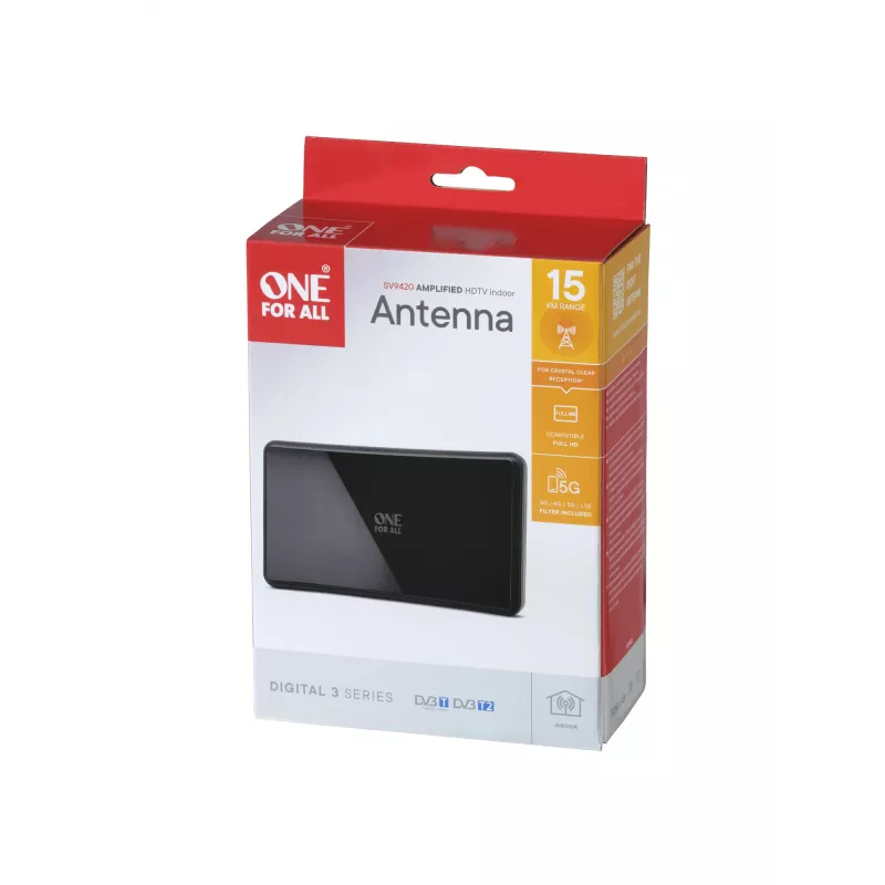 One For All DVB-T2 taivutettu antenni 5G musta SV9420-5G