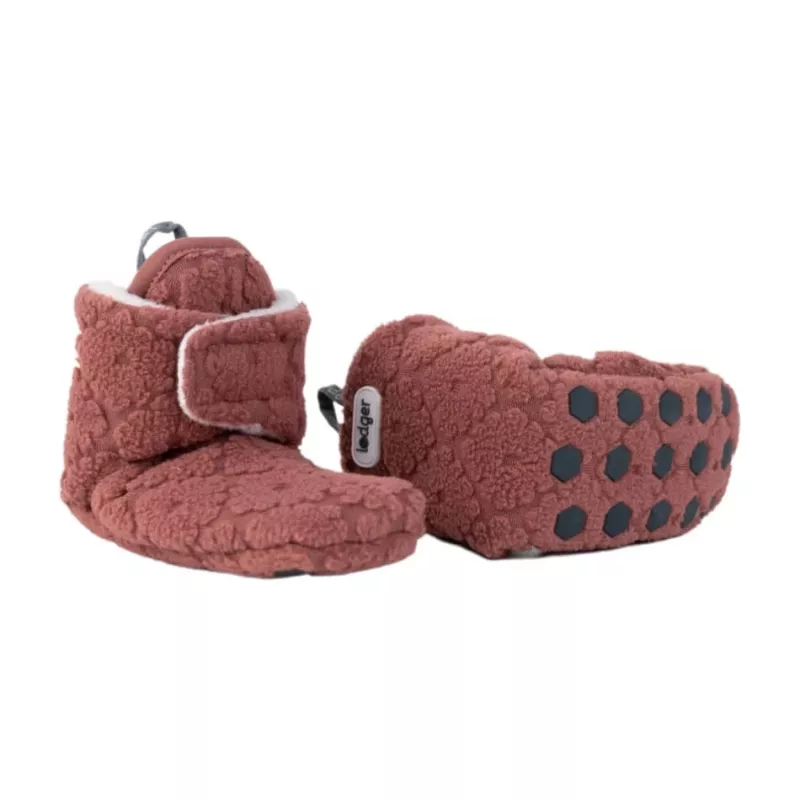 Lodger Slipper Folklore Fleece lasten tohvelit, 6-12 kuukautta, Rosewood