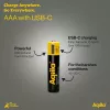 AQIILA AAA NiMH akut USB-C, 1,2 V, 600 mAh, 4 kpl:n pakkaus AQ60AAA374C4