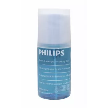 PHILIPS SVC1116B/10 näytönpuhdistussarja LED-, LCD-, plasma-, OLED-näytöille, älypuhelimille, tableteille, kannettaville, televisioille - 200 ml geelisuihke + mikrokuituliina