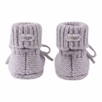 Lodger Slipper Merino Wool vauvan tossut, Stone, 0-6 kuukautta