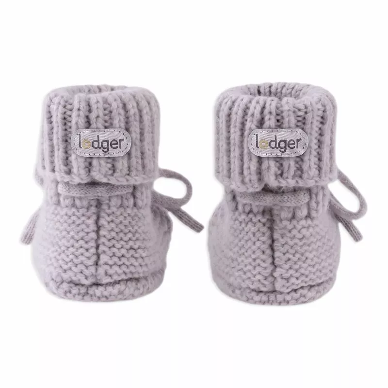 Lodger Slipper Merino Wool vauvan tossut, Stone, 0-6 kuukautta