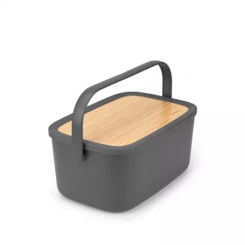 Brabantia Roll Top leipälaatikko, matta tummanharmaa, 2 leivän kapasiteetti, teräs