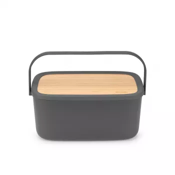 Brabantia Roll Top leipälaatikko, matta tummanharmaa, 2 leivän kapasiteetti, teräs
