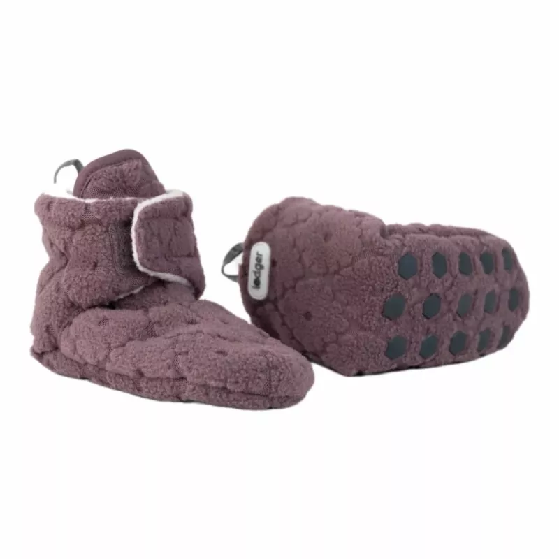Lodger Slipper Folklore Fleece vauvan tossut, Mauve, 12-18 kuukautta