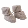 Lodger Slipper Folklore merinovillaiset vauvan kengät, beige, 0-6 kuukautta
