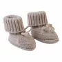 Lodger Slipper Folklore merinovillaiset vauvan kengät, beige, 0-6 kuukautta