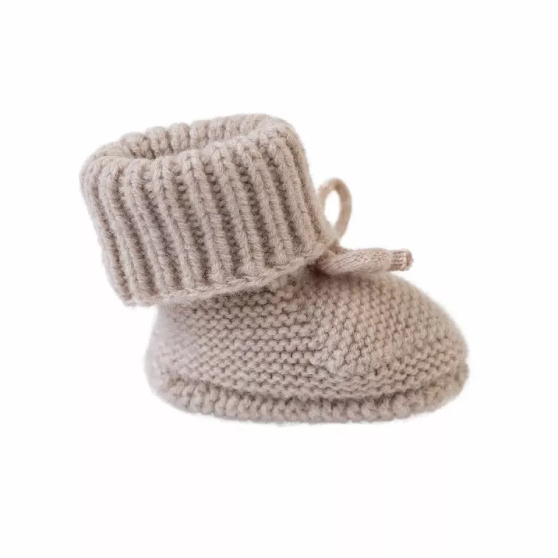 Lodger Slipper Folklore merinovillaiset vauvan kengät, beige, 0-6 kuukautta