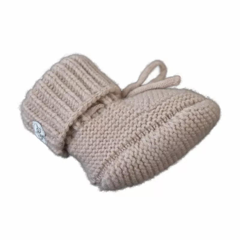 Lodger Slipper Folklore merinovillaiset vauvan kengät, beige, 0-6 kuukautta