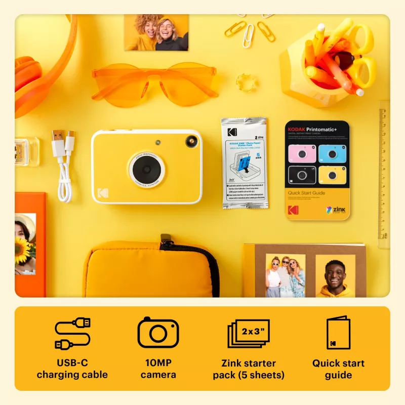 Kodak RODOMATICPYL digitaalinen pikakamera ZINK Zero Ink -tulostuksella, 10MP, 3,5