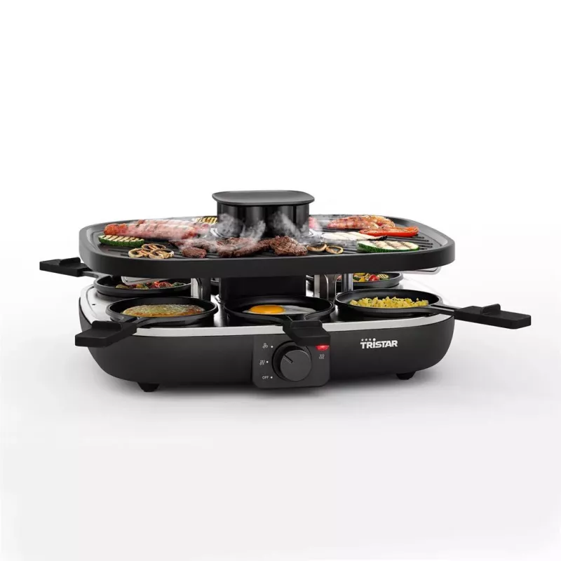 Tristar RA-2760 raclette-grilli 6 pannulla, aktiivinen ilmanvaihto, musta