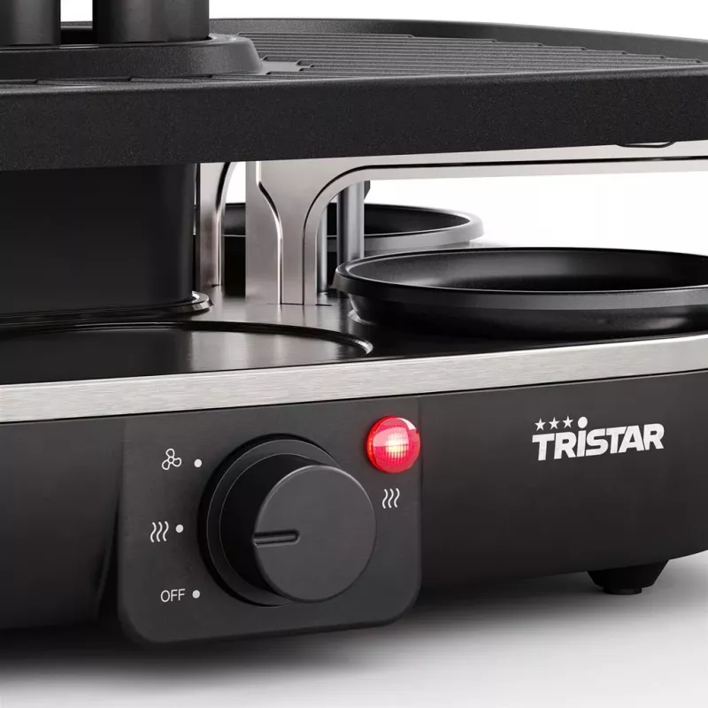 Tristar RA-2760 raclette-grilli 6 pannulla, aktiivinen ilmanvaihto, musta