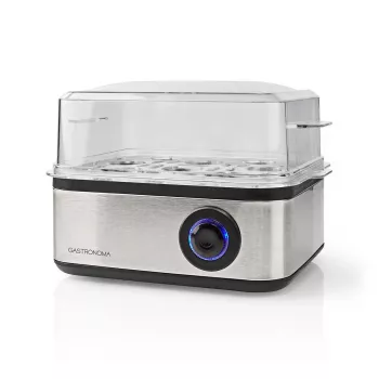 Gastronoma munankeitin 500W, 8 munaa, musta/hopea