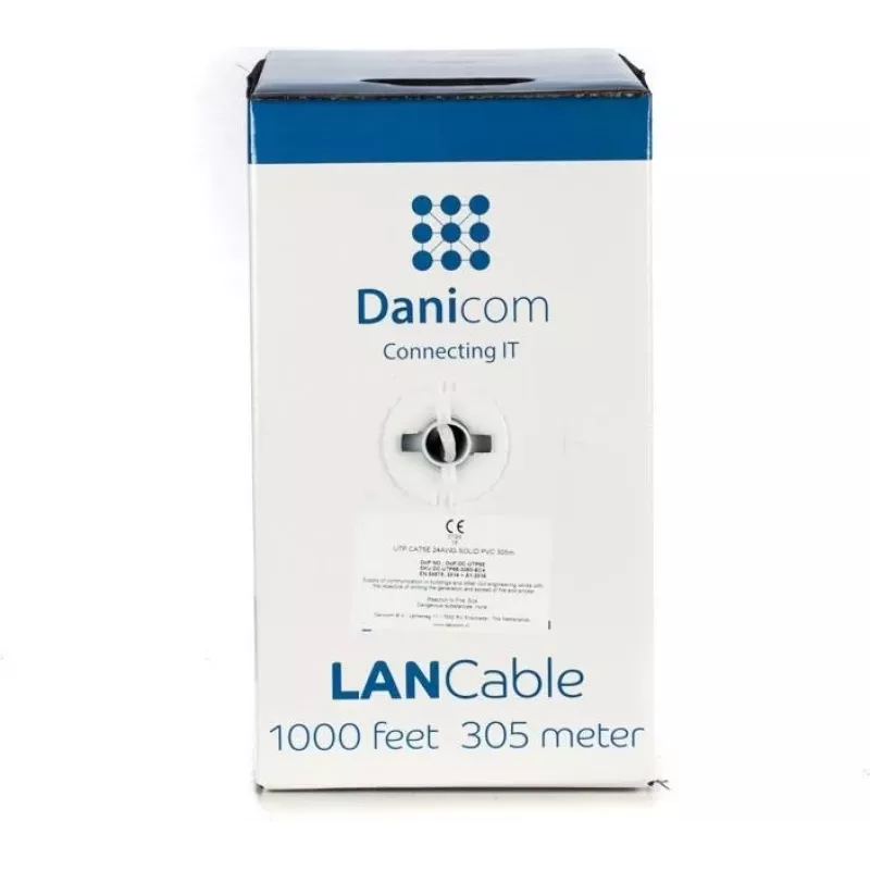 DSIT DANICOM CAT5E UTP 305 m massiivijohdin LSZH (Eca) -kaapeli DC-UTP5E-305S-ECA