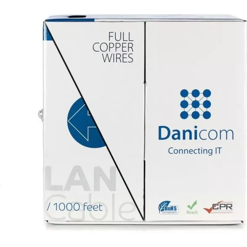 DSIT DANICOM CAT5E UTP 305 m massiivijohdin LSZH (Eca) -kaapeli DC-UTP5E-305S-ECA