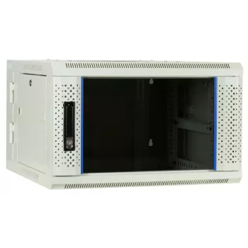 DSIT 6U seinäasennettava palvelinkaappi lasiovella, valkoinen, 600x600x368 mm DS6606W-DOUBLE