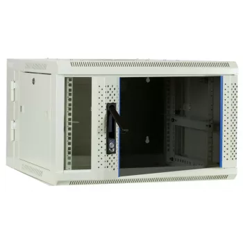 DSIT 6U seinäasennettava palvelinkaappi lasiovella, valkoinen, 600x600x368 mm DS6606W-DOUBLE