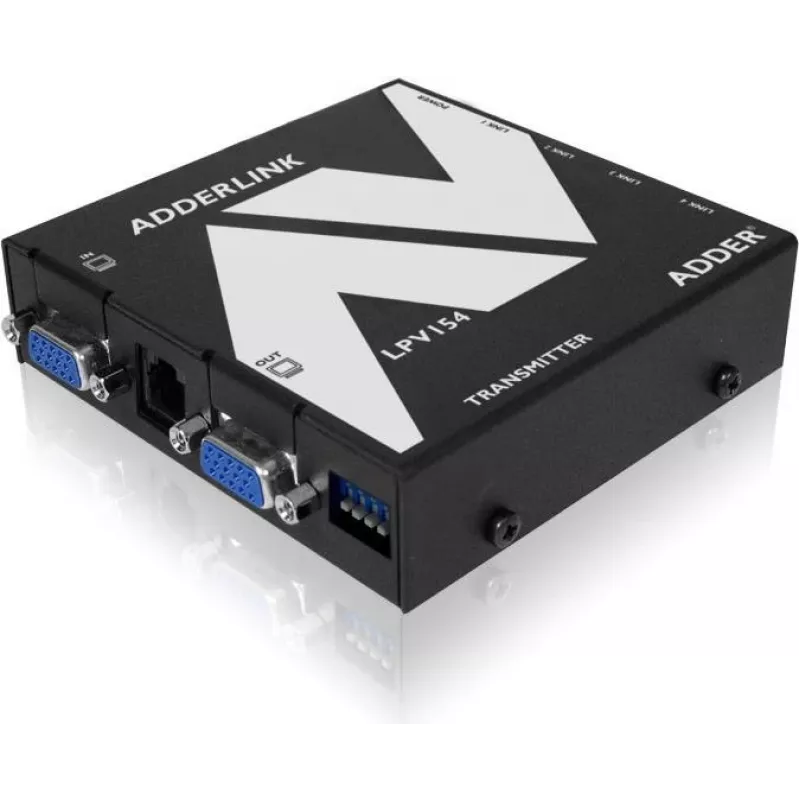 ADDER LPV154T AV-jatko lähetin – VGA & audio CATx:n kautta, 300 m, musta ALPV154T-IEC
