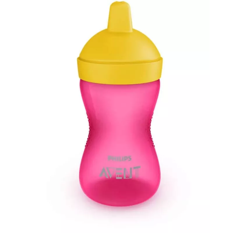 Philips Avent My Grippy juomaharjoittelumuki kovalla nokalla 300 ml, 18M+, vaaleanpunainen