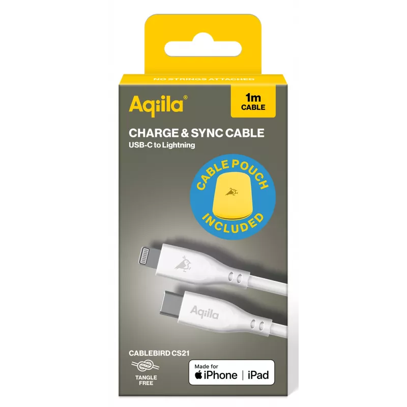 AQIILA 3SI836 USB-C Lightning lataus- ja synkronointikaapeli 1m AQCBPBIC3SI836