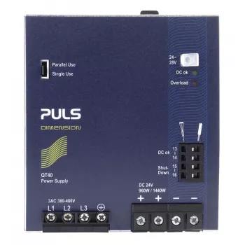PULS DIMENSION QT40.241 DIN-kiskovirranlähde 24V DC 40A 960W 3-vaihe
