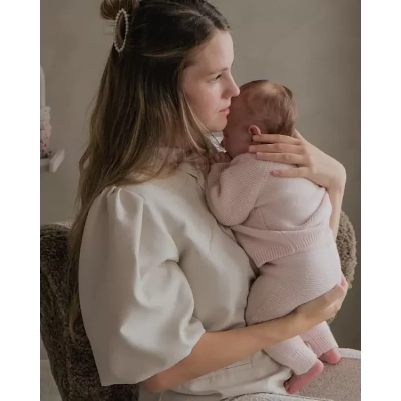 Lodger Topper neule merinovilla babyjakku, Tan, koko 68