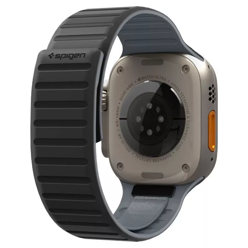 Spigen Athlex Air M ranneke Apple Watch 44/45/46/49mm – musta/harmaa