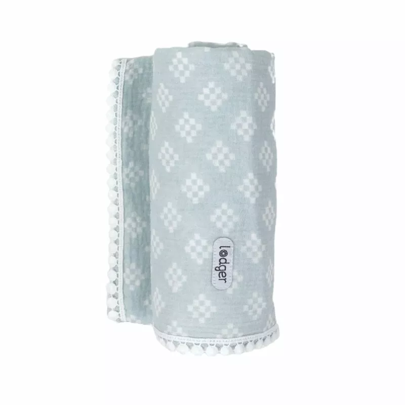 Lodger Swaddle Tribe musliinipuuvillainen kapaloliina 120x120 cm Ice Flow