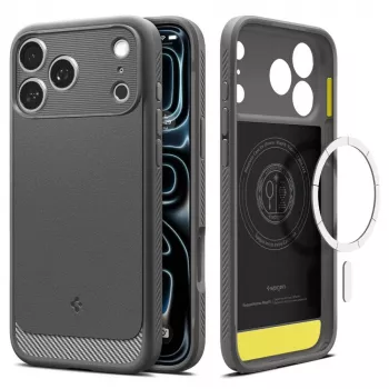 Spigen Rugged Armor Mag MagSafe -kotelo iPhone 17 Pro / 18 Pro - harmaa