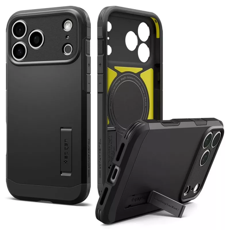 Spigen Tough Armor T MagSafe -kotelo iPhone 18 Pro / 17 Pro – musta